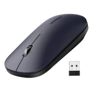 UGREEN 90372 Mute Mouse USB Wireless Slim Ergonomic 2.4Ghz Black Silent Click DPI 4 Mode DPI Level 1000 1600 2000 4000 Klik 2.4G